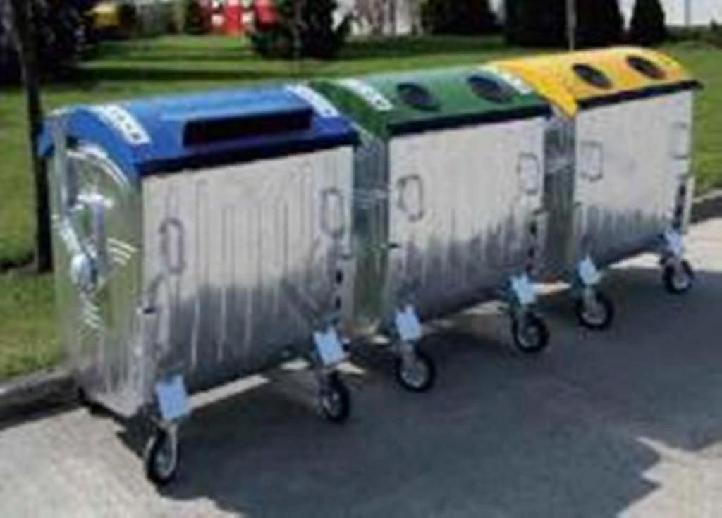 Євроконтейнер 1,1 м3 для роздільного збору сміття, оцинкований.