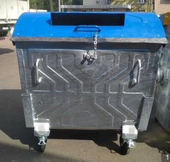 Євроконтейнер оцинкований 1,1 м3, для роздільного збору сміття., фото 4