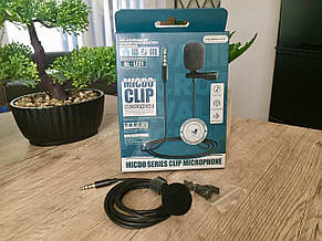 Мікрофон петличка Remax RL-LF31 mini-jack 3.5 mm 1.5 м, Black Мікрофон петличка, фото 2