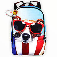 Молодёжный стильный школьный рюкзак с принтом Собаки Runningtiger для подростков