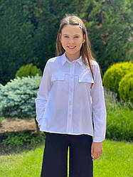 Сорочка для дівчинки "Клапан" біла, розміри 34-40