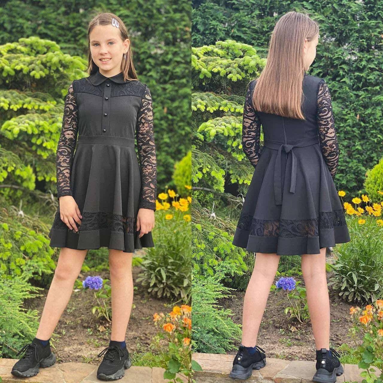 Шкільне плаття "Олена" для дівчинки, чорний, р-ри 30-40