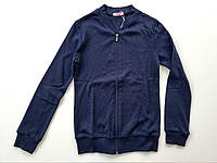 Кофта для девочки р.140-146 см школьная синяя кофта для девочки на молнии