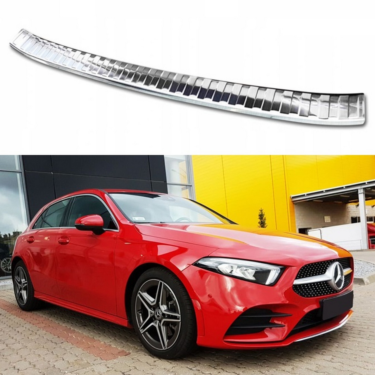 Захисна накладка на задній бампер для Mercedes-Benz A-Class W177 Hatch 2018+ /нерж.сталь/