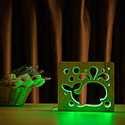 Світильник нічник ArtEco Light з дерева LED "Кит" з пультом і регулюванням кольори, RGB, фото 3