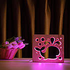 Світильник нічник ArtEco Light з дерева LED "Кит" з пультом і регулюванням кольори, RGB, фото 6