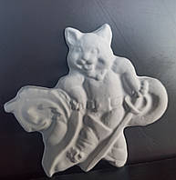 Набір Фігурок з гіпсу "Кіт У Чоботях" гіпсові фігурки для розфарбовування, статуетки, сад гуаш, своїми руками