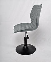 Стілець Toni BK-Base шкірозамінник сірий 1001 на чорній круглій опорі з регулюванням висоти сидіння, фото 2