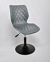 Стілець Toni BK-Base шкірозамінник сірий 1001 на чорній круглій опорі з регулюванням висоти сидіння, фото 3