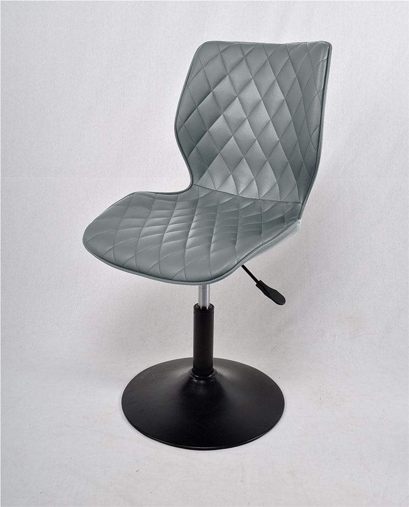 Стілець Toni BK-Base шкірозамінник сірий 1001 на чорній круглій опорі з регулюванням висоти сидіння, фото 1