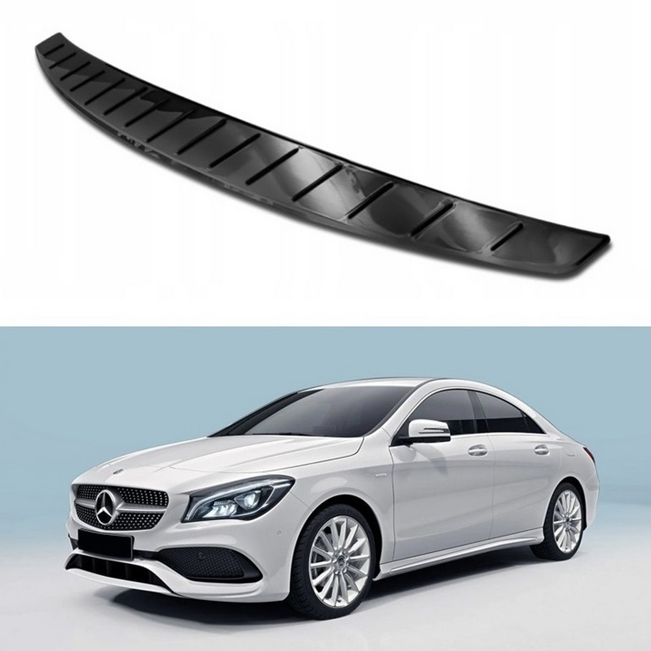 Захисна накладка на задній бампер для Mercedes-Benz CLA II C118 Sedan 2019+ /чорна нерж.сталь/