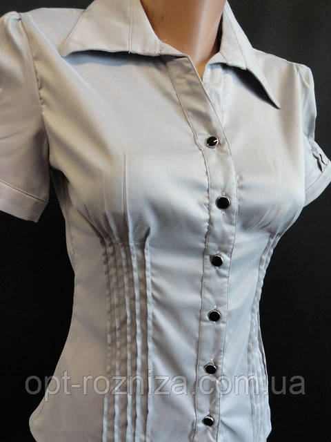 Жіночі блузи на ґудзиках із коротким рукавом, фото 1