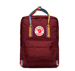 Рюкзак Fjallraven Dark red Kanken Bag Mini 8 літрів Топ якість бордовий з райдужними ручками