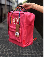 Рюкзак Fjallraven Crimson Kanken Bag Mini 8 литров Топ качество малиновый с радужными ручками