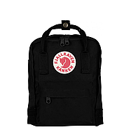 Рюкзак Fjallraven Black Kanken Bag Mini 8 літрів Топ якість чорний з чорною ручкою