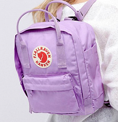 Рюкзак Fjallraven Light/purple Kanken Bag Mini 8 літрів Топ якість бузковий з бузковою ручкою