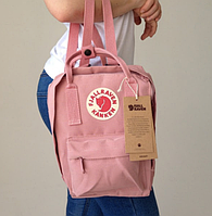 Рюкзак Fjallraven Light pink Kanken Bag Mini 8 литров Топ качество пудра с пудровой ручкой