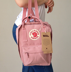 Рюкзак Fjallraven Light pink Kanken Bag Mini 8 літрів Топ якість пудра з особистого ручкою