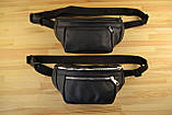 Сумка бананка з натуральної шкіри / чоловіча жіноча унісекс / шкіряна поясна на пояс через плече сумочка, фото 6