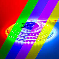 5 метрів, Світлодіодна стрічка RGB AMAZON DC12V 14,4W/м smd5050 60LED/м IP20 Різнокольорова
