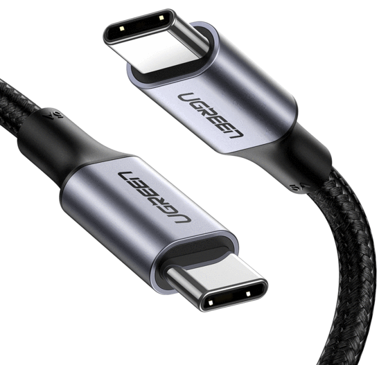 Кабель Ugreen US316 Type-C - Type-C 100W 5A Cable Alum. 1.5 м Space Gray