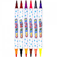 Набір двоколірних фломастерів 9 штук 18 кольорів 8059-18 у пластиковому боксі, фото 3