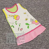 Дитячий літній сарафан р. 80-86 для дівчинки тканина КУЛІР 100% тонкий бавовна 3582 Рожевий