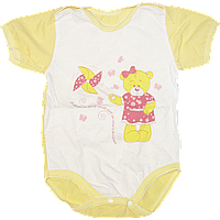 Дитячий боді-футболка р. 74 тканина КУЛІР 100% тонкий бавовна ТМ Незабудка 3078 Жовтий