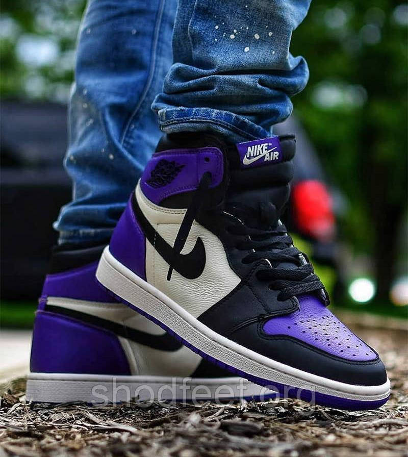 Air jordan 1 court purple on feet outlet