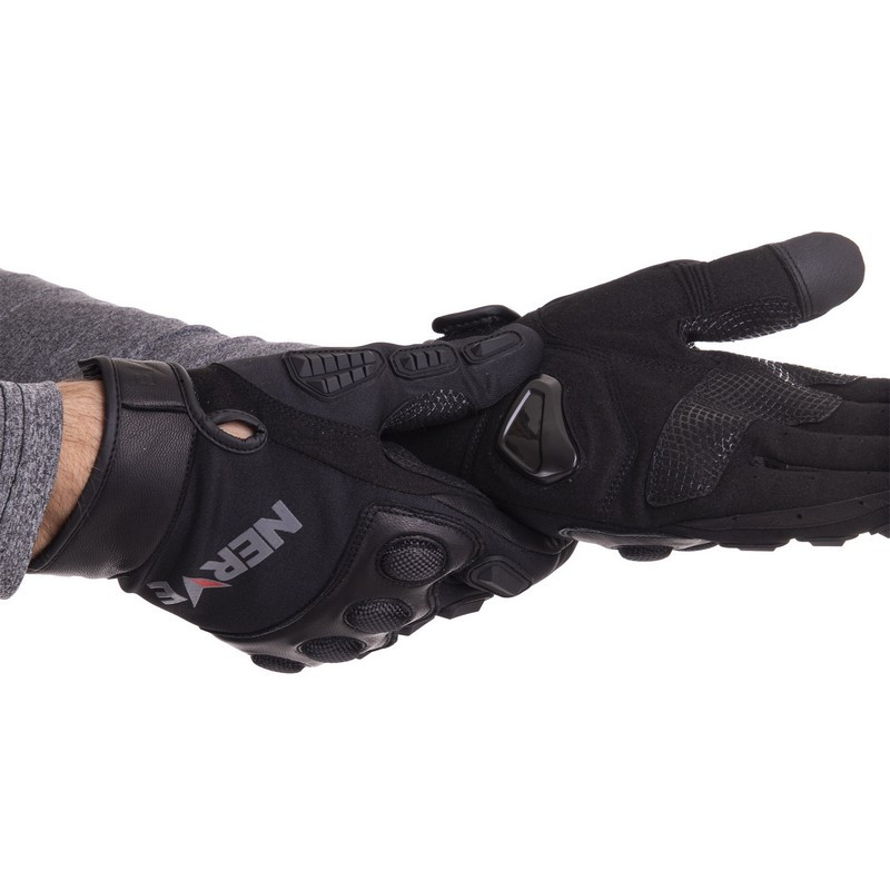 Перчатки для мотоцикла NERVE черные KQ1056, L: Gsport - фото 3 - id-p1456350180