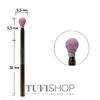 Фреза для маникюра Tufi Profi сменная корундовая шарик, розовая, диаметр 5,5 мм
