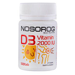 Вітамін Д3, 2000 МО, 100 таблеток, Nosorog