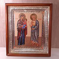 Ікона Анна та Іоаким святі, лик 15х18 см, у світлому прямому дерев'яному кіоті