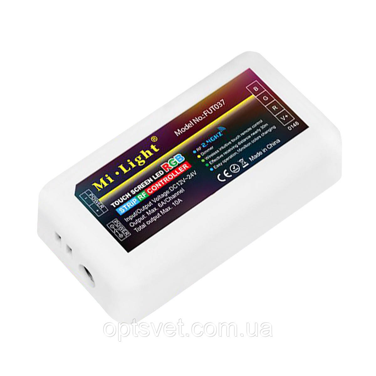 Контролер Mi-light RGB 10 А — 2,4G RF Wi-Fi 4 зони FUT037 (ML037-RGB)