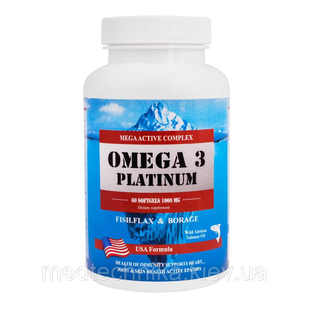 ОМЕГА-3 Платинум, 1000 мг, 60 капсул, Greenwood, фото 1