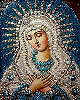 Набор Алмазная мозаика вышивка 40х50 "Икона Богородица Умиление" (квадратные стразы, полная выкладка, на