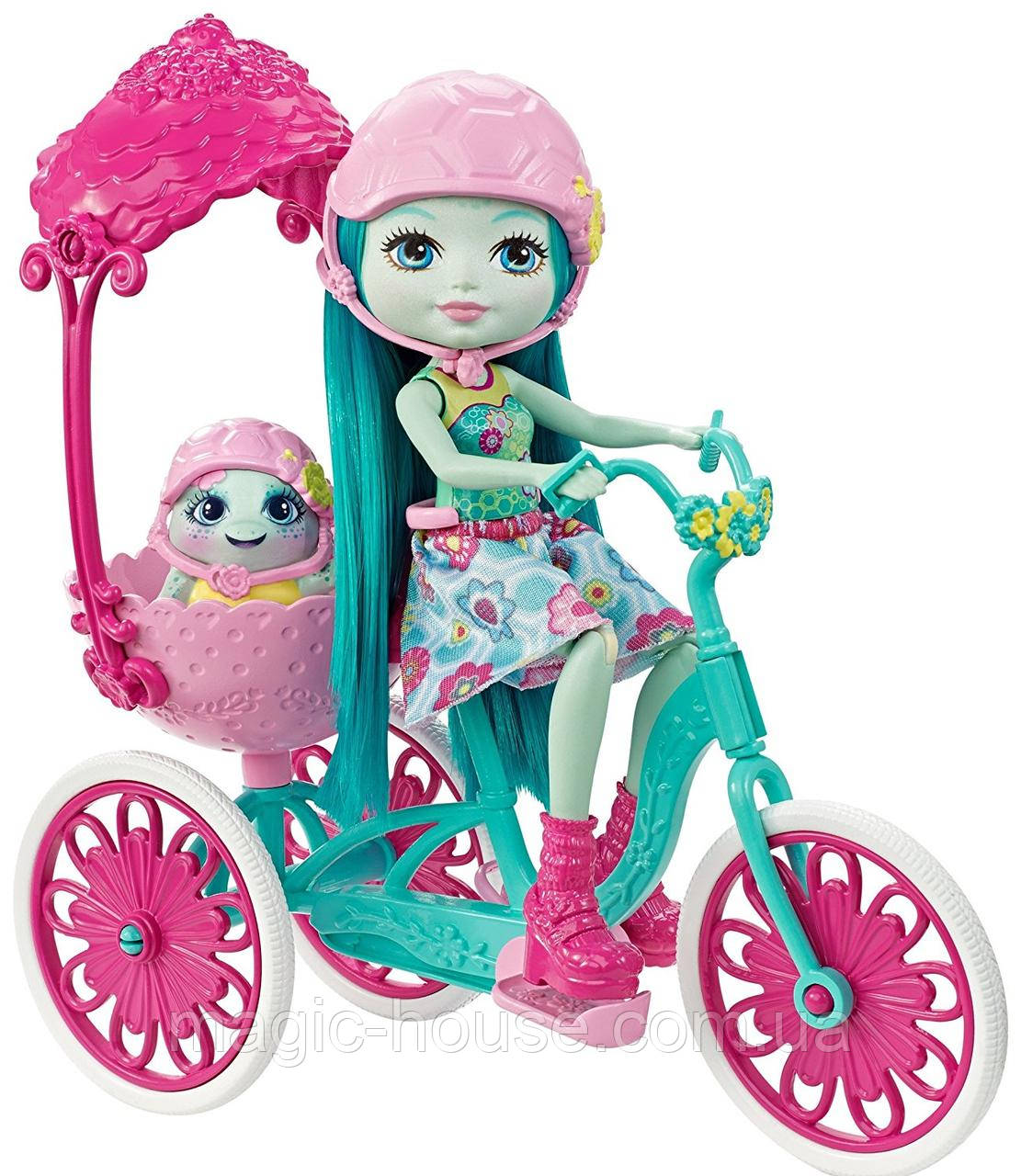 Черепашка Тейлі прогулянка на велосипеді Набір Enchantimals Built for Two Doll Playset, Turtle & Trіcycle