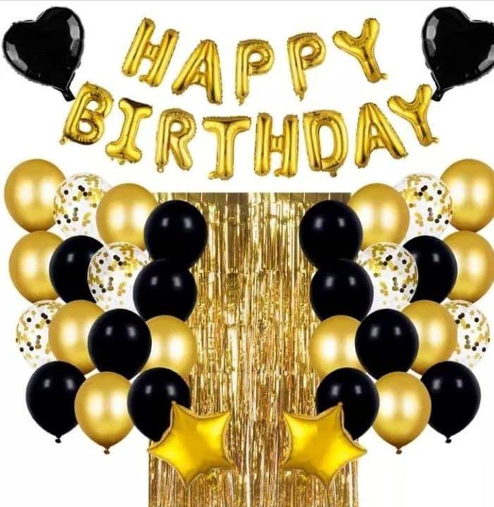 Набір із кульок зі шторкою ВОДОПАД | Чорне золото