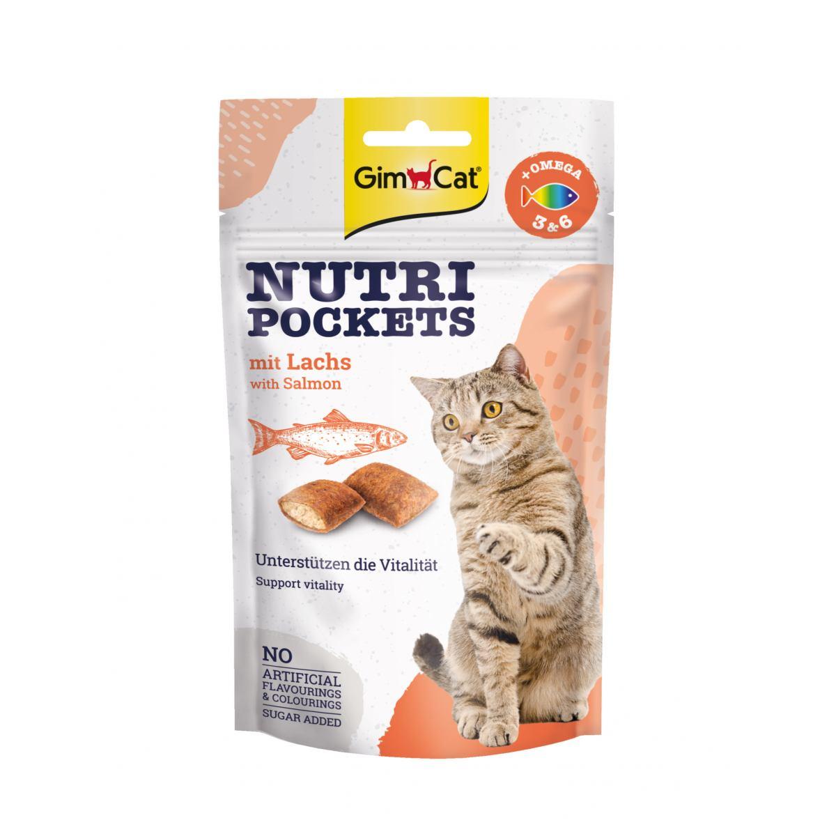 Ласощі Gimcat Nutri Pockets Salmon для кішок з лососем, 60 г