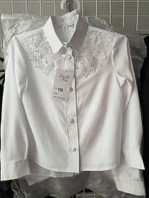 Блуза біла ажурний верх
