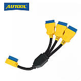РОЗГАЛУЖУВАЧ AUTOOL 35CM OBD2 на OBD2 адаптер 1 на 3 обд2, фото 5