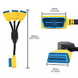 РОЗГАЛУЖУВАЧ AUTOOL 35CM OBD2 на OBD2 адаптер 1 на 3 обд2, фото 3