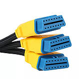 РОЗГАЛУЖУВАЧ AUTOOL 35CM OBD2 на OBD2 адаптер 1 на 3 обд2, фото 4