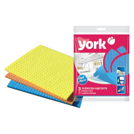 Серветка губчаста влаговпитующая York 3шт/уп, фото 1