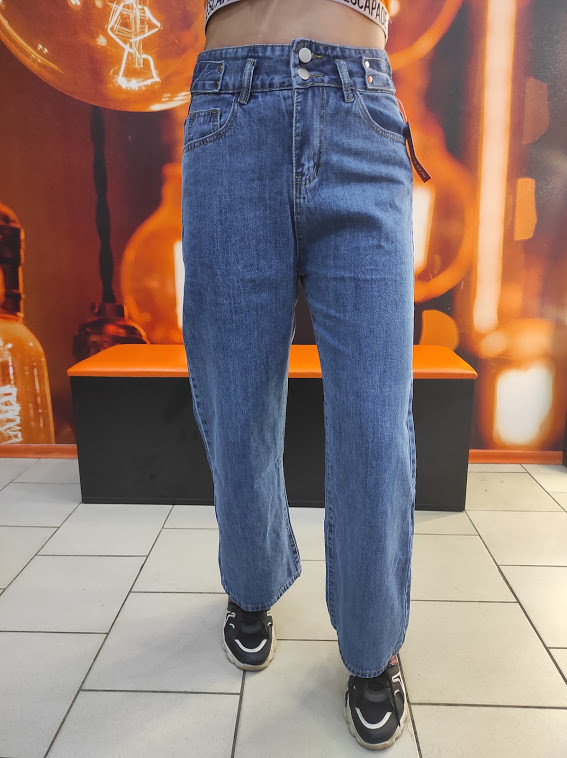 Джинси жіночі палаццо короткі кюлоти легкі котон XL блакитні, фото 1