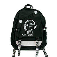 Рюкзак чорний Backpack шкільний портфель для підлітків дівчаток | сумки до школи для хлопців (школьный рюкзак)