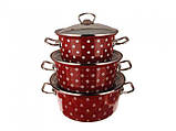 Набір посуду Epos Червона саксенція 6 предметів емальована сталь ( No1500 Червона сасонія), фото 2