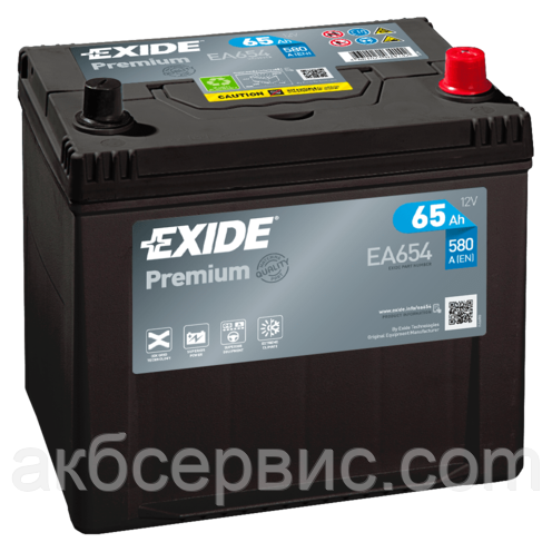 Акумулятор автомобільний Exide EA654, фото 1