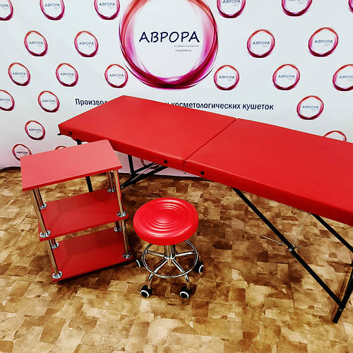 Кушетка косметологическая ЭкономComfort + Тележка + Стул без спинки ...