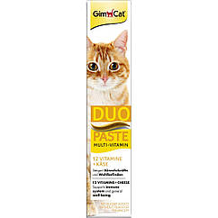 Паста мультивітамінна Gimcat Multi-Vitamin Duo Paste Cheese & Vitamins для кішок з сиром, 50 г